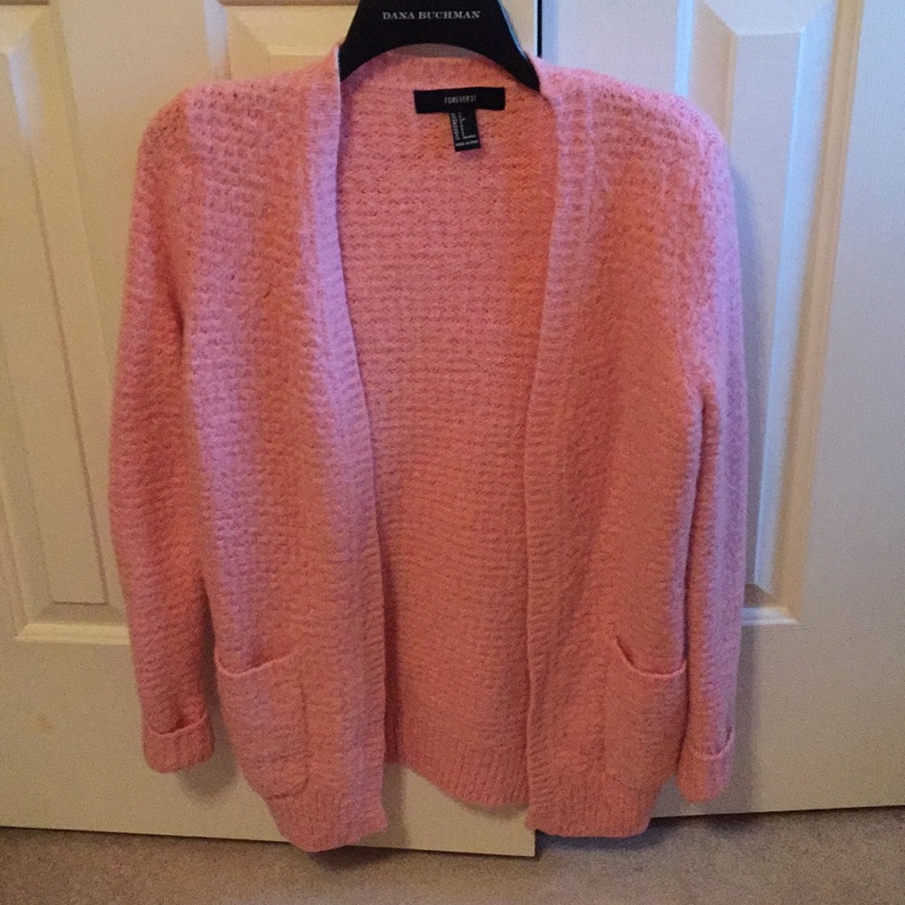 Pink fuzzy cardigan